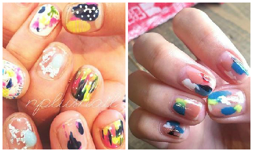 指甲沾到東西？！美術系學生風格的油畫指彩 指甲、美甲、指彩、彩繪、指甲彩繪