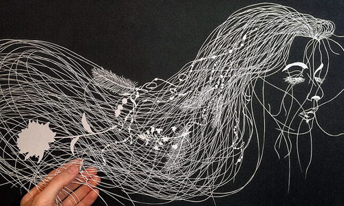 少女的髮絲是紙剪出來的！夢幻細緻的紙雕藝術 Maude White、紙雕、藝術、夢幻、細緻