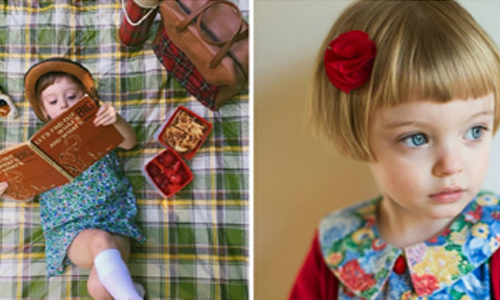 [友站新聞]  貝小七Harper出現勁敵？讓人眼冒愛心的爆紅小蘿莉Olive好療癒啊！ VOGUE、小Olive、親子裝、萌、穿搭照、復古