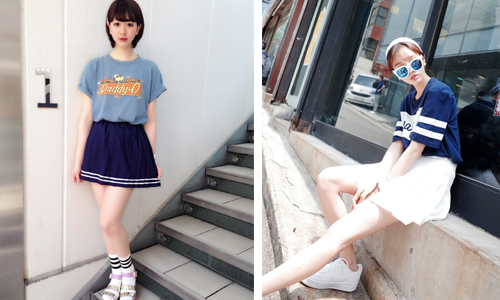 一見到你就活力四射！用高腰百褶裙搭出仿啦啦隊裝 仿啦啦隊裝、啦啦隊、學院風、高腰百褶裙、長襪