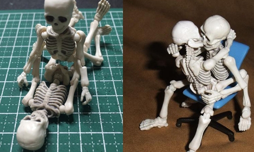 骷髏情人的親熱畫面好露骨！骨頭人的超有事鬼月生存提案 日本、玩具、骨頭人、Pose Skeleton、 re-ment