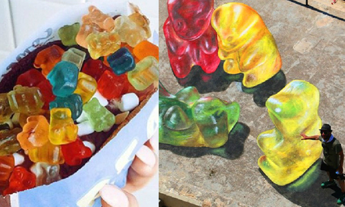 小熊軟糖也玩街頭快閃！3D巨型小熊藝術讓全世界都瘋狂 小熊軟糖、冰淇淋、街頭塗鴉、3D、Leon Keer