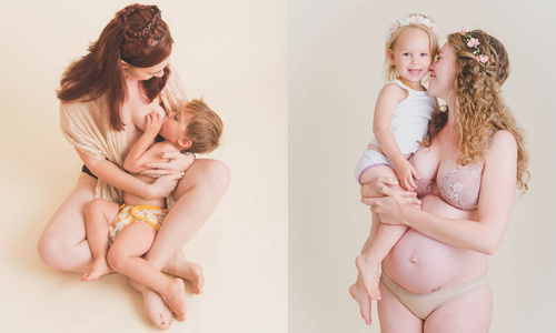 真實呈現如同太陽般的母愛光芒！產後母親與愛子的半裸攝影集 母親、嬰兒、餵奶、母愛、溫馨