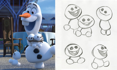 《冰雪奇緣》的小雪人有夠可愛！迪士尼公佈6部動畫概念照 迪士尼、動畫、概念、草稿、冰雪奇緣