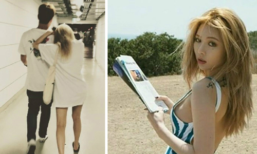 妞快報：泫雅親密依偎情郎？！繼露點疑雲之後再爆新話題 泫雅、親密、依偎、經紀人、露點