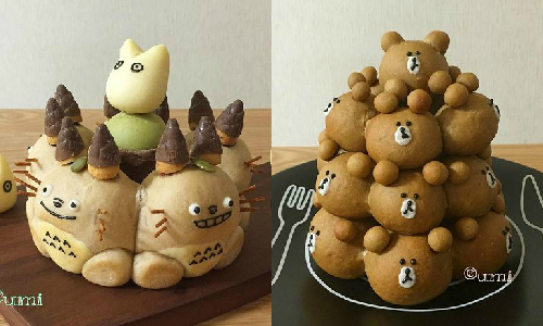 熊大也加入Tsum Tsum的行列啦！超可愛立體餐包驚艷登場 umi0407、うみ、日本、餐包、Instagram