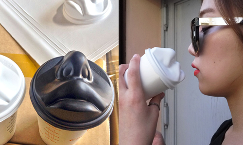 單身的人有福了(才怪)　讓你不知道怎麼喝才好的接吻咖啡蓋！ 咖啡蓋、 Jang WooSeok、接吻、韓國、設計師、有趣