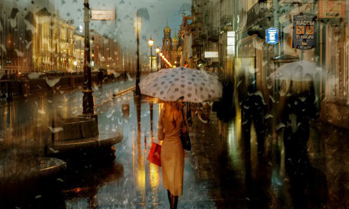 漫步在光影絢麗的大雨之中 油畫質感的浪漫雨景攝影集 雨、城市、街景、攝影、照片