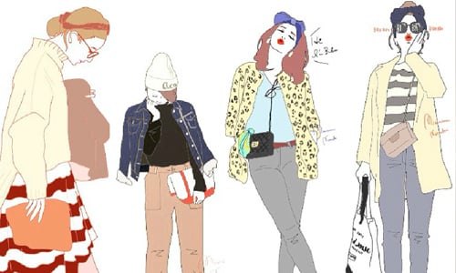 她的插畫就是一本流行日雜！日本女孩筆下的輕甜穿搭 手繪、少女、時尚、穿搭、南夏希