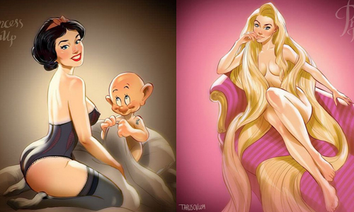 這是根本是A片劇情吧！？迪士尼公主的重口味插畫 迪士尼、公主、18禁、情色、性暗示