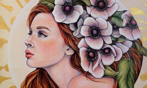 立體版慕夏女神風華再現　花與仙子的絕美手繪 hotboogie、instagram、Irina Kitova-Ogneva、手繪、色鉛筆