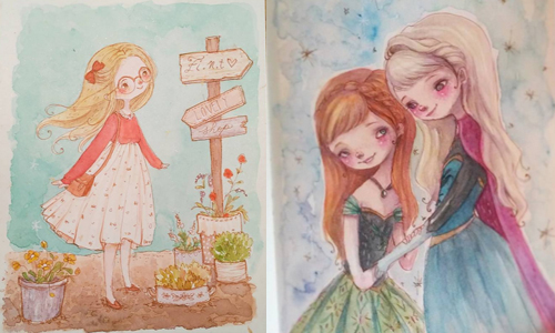 妖精的森林奇幻物語　實現童年幻想的恬靜插畫 instagram、nymphelle__、手繪、妖精、精靈、童話、藝術、插畫、藝術