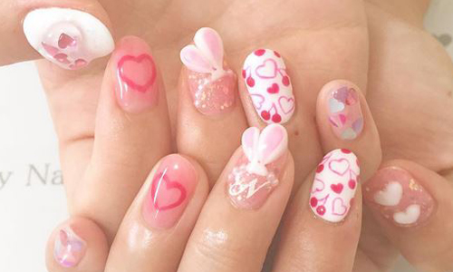 讓指尖化身可愛兔女郎！日本今年秋冬最搶眼「兔耳指彩」 うさ耳ネイル、兔耳朵指彩、馬甲、指甲、日本