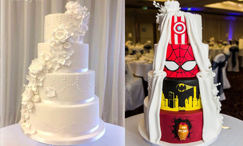 夢幻蛋糕的背面竟然是超級英雄！讓新郎也驚呼的雙面蛋糕 生日蛋糕、結婚蛋糕、tier by tier、cake、Julia Baker、夢幻、可愛