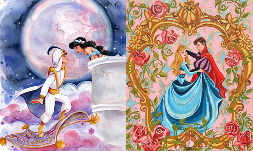 水彩版《阿拉丁》美到沒天理！渲染出唯美情節融化你的心 Megan Carrigan、instagram、迪士尼、公主、手繪