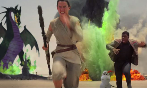 雪寶被可怕的惡龍追殺？迪士尼的角色們在外太空開戰啦 迪士尼、星際大戰、惡搞、雪寶、貝兒