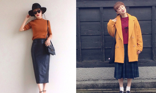 誰都不能阻止我們穿裙子！秋冬專屬的裙類×復古女伶穿搭術 復古風、復古、學院風、裙類、窄裙、百褶裙、高腰百褶裙、大學T、瑪莉珍鞋、牛津鞋、襯衫、毛背心、皮革、皮裙、飛行員外套、軍外套、駝色、軍綠色、毛毛涼鞋、太空棉、異材質、前衛、髮帶、貝雷帽、手拿包、辮子