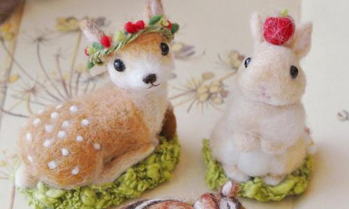 軟萌兔兔和大眼小鹿齊聚一堂　戳出屬於自己的森林家族吧！ cocomi、羊毛氈、兔子、Instagram、日本