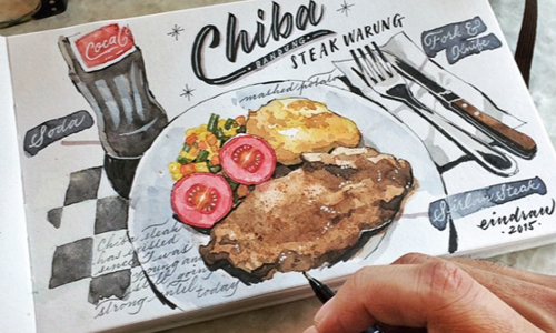 他的手帳根本是餐廳Menu吧！超強水彩美食手繪讓你口水直流 Erwin Indrawan、instagram、eindraw、食物、手繪