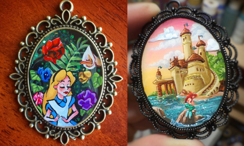 迪士尼公主讓妳戴著走！童話感十足的手繪項鍊 Savanna Rodriguez、instagram、artsavanna、迪士尼、Fan art、公主、項鍊、手繪、飾品、藝術