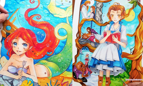 少女漫畫風格的愛麗兒夢幻破表！日系感Fan art讓你意猶未盡 Lärienne、instagram、lariennechan、迪士尼、公主