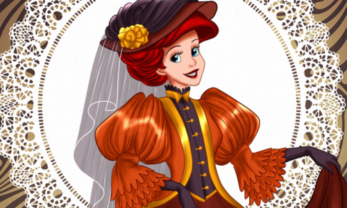 穿越到維多利亞時代？迪士尼公主的秋季復古時尚 selinmarsou、迪士尼、電繪、公主、禮服