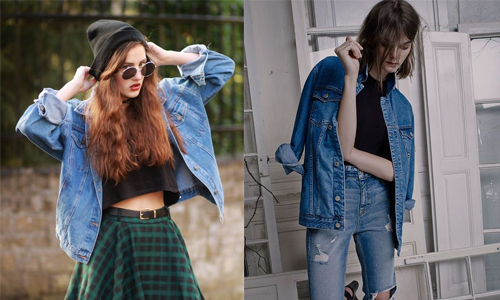 牛仔外套才是能駕馭時尚與休閒的霸主！打造隨興的時尚感就靠它 牛仔外套、丹寧、時尚、休閒、單品、窄裙、窄褲、貼身、T恤、項鍊、頸鍊、運動風、高領毛衣、挖洞牛仔褲、踝靴、球鞋