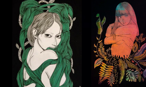 怪誕與美麗的綜合體！日本奇談風格女性插畫 KYO-HEI28号、instagram、montana__88、日本、插畫