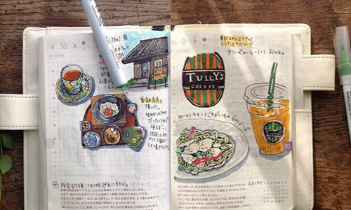 看見什麼畫什麼！美食、旅遊、血拚一把抓的手繪手帳 こうきち、kou0221、instagram、手繪、手帳