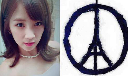 妞快報：差一個字差很多！韓女團隊長哀悼巴黎恐攻拼錯字慘遭砲轟 APink、隊長、朴初瓏、法國、恐怖攻擊、祈福、拼錯、妞快報