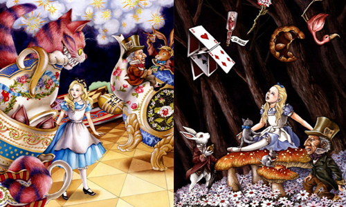 寫實版愛麗絲也未免太像達柯塔芬妮！美到想裱框的復古風插畫 Junyoung Kim、junyoungart、instagram、復古、繪本、愛麗絲夢遊仙境、藝術