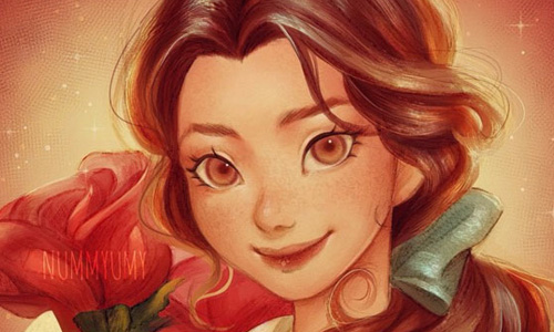 公主變身日系美少女！你最想和哪個迪士尼插畫角色作朋友？ 迪士尼、日本動漫、disney、日系艾莎、日系愛麗兒、日系迪士尼、nummyumy、藝術家、藝術