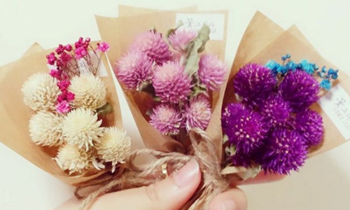 不用大花束，也能很浪漫！韓國正妹手作「迷你版花束」告白超適用 乾花、花束、可愛、小巧、風乾