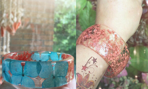 戴上去森女造型即刻完成！洋溢露珠清新感的透明壓花手環  ModernFlowerChild、壓花、手環、藝術