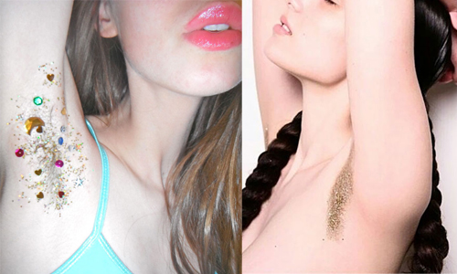 連腋下也要閃閃惹人愛？歐美掀起「金蔥腋下」風潮 腋下、腋毛、金蔥、#glitterpits、流行
