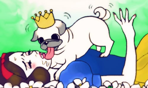 王子表示親不下去！巴哥亂入童話瞬間變笑話？ 童話、巴哥、惡搞、亂入、毛小孩      