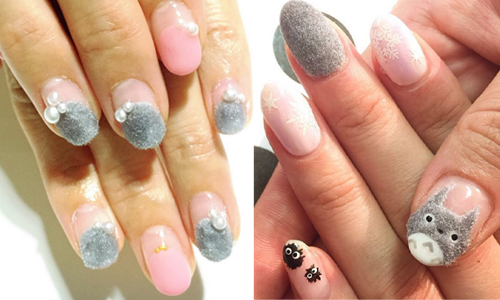 全身上下包含手指頭都要毛茸茸！風靡日本「絨毛指彩」溫暖整個冬季 ベルベットネイル、絨毛指彩、冬季指彩、指甲、日本、特色、指彩、指尖、彩繪、指甲彩繪、美甲、毛絨、絨毛、天鵝絨