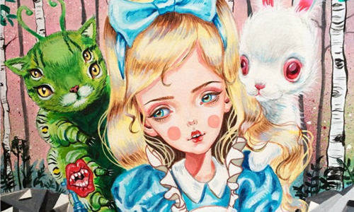 好像和原先的愛麗絲風格不太一樣？讓人眼睛一亮的微獵奇暗黑系插畫 cookienamnam、Julie Filipenko、Instagram、愛麗絲、插畫