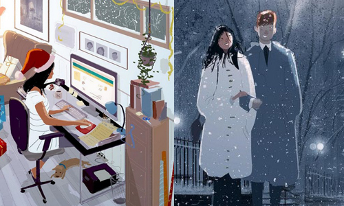 成家後的聖誕少了浪漫多了愛！插畫家丈夫的手感細膩插畫 Pascal Campion、插畫、溫馨、聖誕、藝術