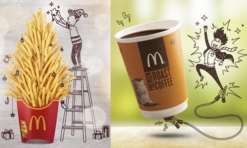 咖啡就是上班族的行動電源！新加坡麥當勞的IG插畫超有創意 instagram、mcdsg、新加坡、麥當勞、插圖