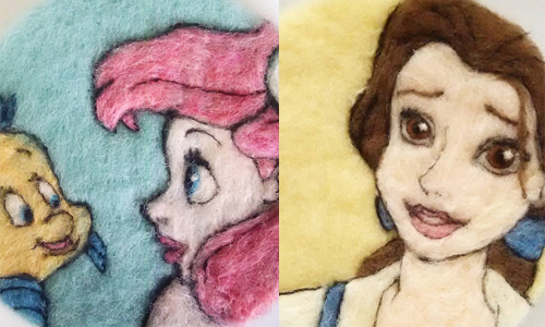 用手作表達出對迪士尼的熱愛！超精緻公主羊毛氈杯墊驚豔登場 yuco.、yucoco cafe、日本、Instagram、羊毛氈、杯墊、手作、SNS、小物、迪士尼、藝術