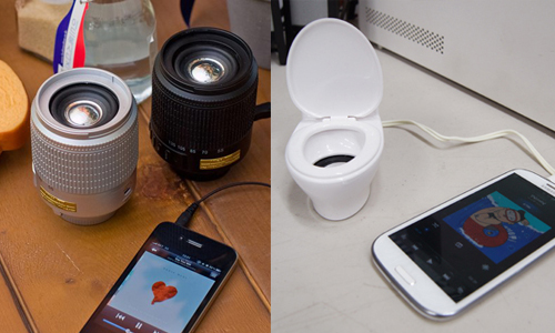 單眼居然可以當喇叭用？4款奇趣造型擴音器 手機週邊、喇叭、單眼、鏡頭、馬桶、jelly bean