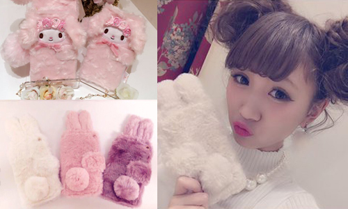 喜歡LIZ LISA的夢幻妞妞必備！軟綿綿的毛絨熊熊與兔兔手機殼 リズリサ、LIZ LISA、日本、掀蓋式手機殼、毛茸茸手機殼