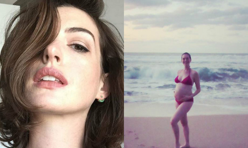 妞快報：被偷拍不如自己PO！安海瑟薇自曬比基尼孕照辣翻 安海瑟薇、Anne Hathaway、懷孕、老公、亞當舒曼