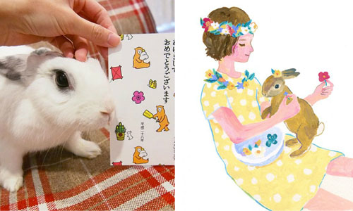 我家兔子就是靈感來源！療癒度滿點的女孩與兔兔的日常插畫 兔子、女孩、森山標子、童話、溫暖、插畫、日本、花草、藝術