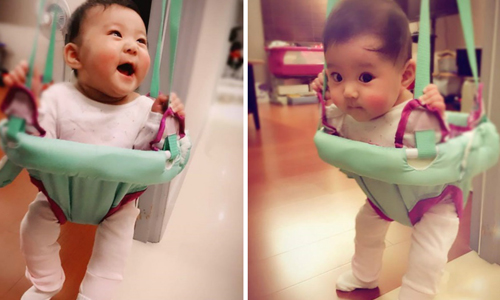 妞快報：賈靜雯愛女玩蹦蹦樂！咘咘水汪汪大眼萌翻網友 賈靜雯、愛女、蹦蹦樂、咘咘、大眼、萌翻、修杰楷