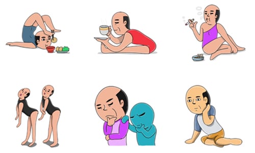 這個猥瑣的表情跟肢體動作是怎麼回事？貼圖《光頭老伯》華麗回歸啦！ 光頭老伯、光頭老伯Ver.2、貼圖、煩人、惱人