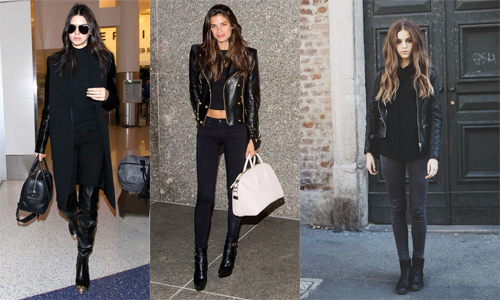 黑色也可以很有聊！6招用黑色緊身褲穿出名模時尚 黑色、緊身、長褲、穿搭、時尚