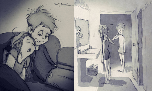 睡到流口水的模樣也超可愛！藝術家老公筆下的戀愛時刻 instagram、curtiswiklund、Curtis Wiklund、Jordin、情侶