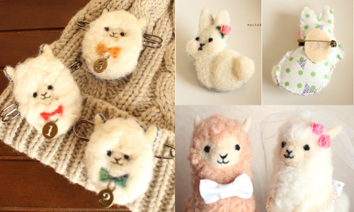 羊駝是冬季最溫暖人心的裝飾小物！軟綿綿草泥馬手作商品特輯 mochoko's GALLERY、mochoko、羊毛氈、羊駝、手作、日本、SNS、日本羊毛氈、日本藝術、創意、動物羊毛氈、藝術、別針、草泥馬